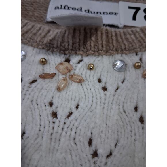 Y2k Vtg Alfred‎ Dunner Chenille Crew Grungecore Women XL Grandpa Sweater - Picture 7 of 12